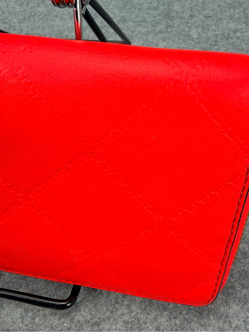Tory Burch Georgia Zip Continental Wallet Coral Pink Quilted Leather Gold Logo - Picture 8 of 16